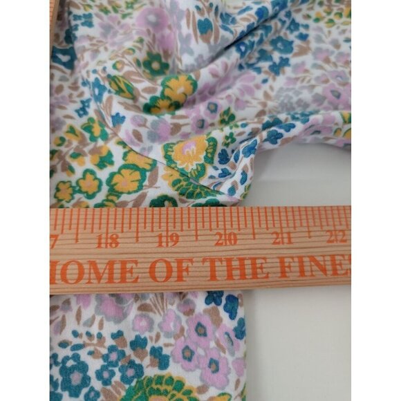 Croft & Barrow Floral Shirt Womens Size Large Purple 100% Cotton 3/4 Sleeves - Picture 7 of 8